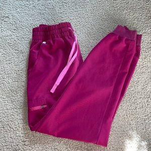 Figs scrub pants. Zamora joggers. Size: medium, tall. Color: dark pink